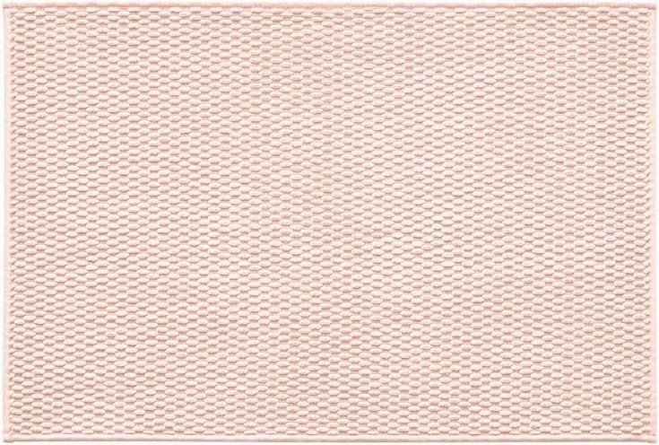Pink Bathroom Rugs Non Slip Washable, Super Absorbent Thin Bath Mat Small Quick Dry Low Pile Bathroom Rug, Pink 16"x24"