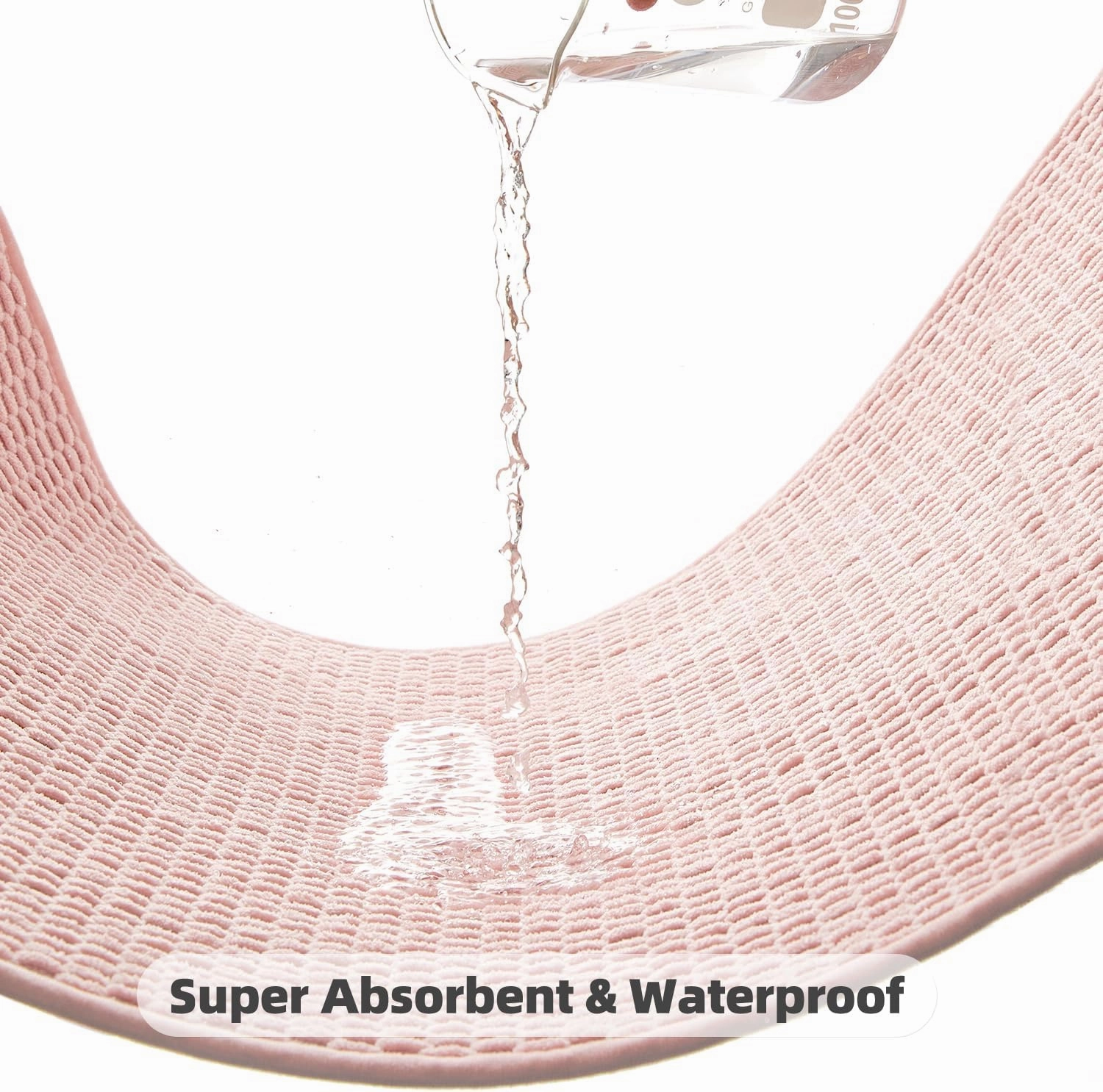 Pink Bathroom Rugs Non Slip Washable, Super Absorbent Thin Bath Mat Small Quick Dry Low Pile Bathroom Rug, Pink 16"x24"