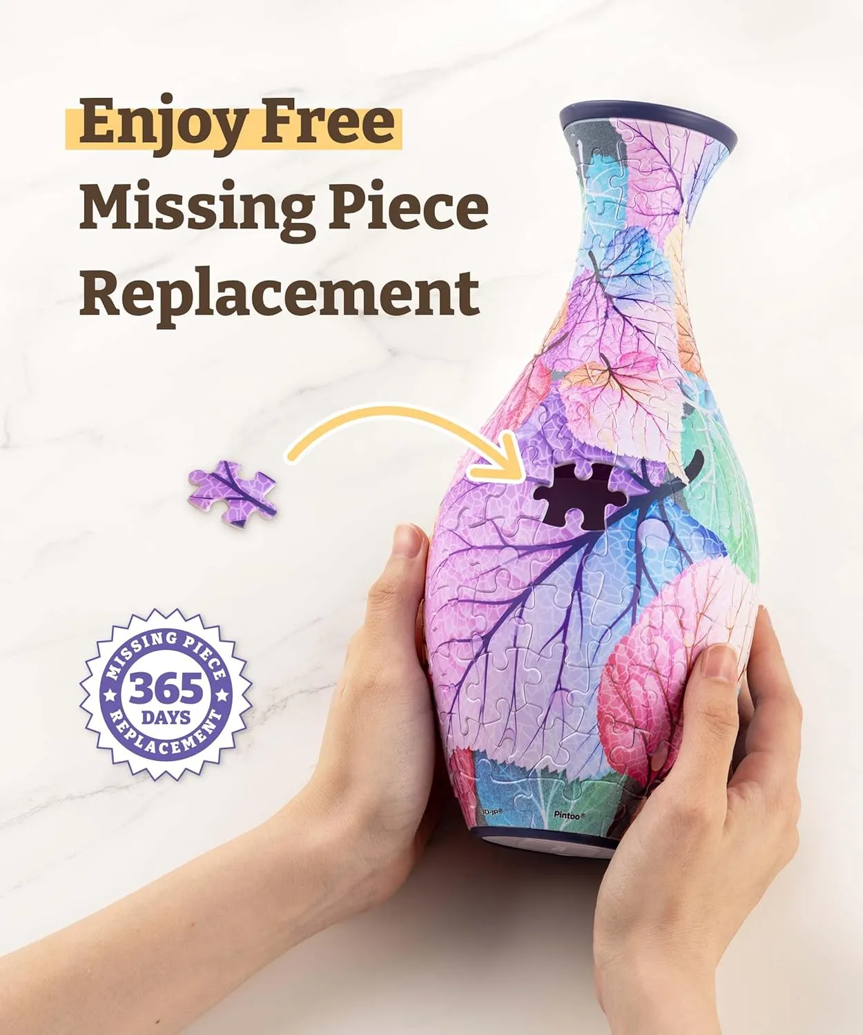 Pintoo 3D Puzzle Vase Unique Flower Vase Made by 160 Curved Plastic Puzzle Pieces House Warming Gift for Flower Arrangements and Home Decoration - [S1024] (Translucent, Carp with Lotus)
