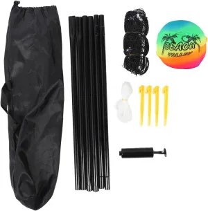 plplaaoo Portable Volleyball Set Professional Complete Net System for Outdoor Beach Backyard with High Grade Carry Bag No Sag System and Fittings for Camping and Travel PE and Iron Material