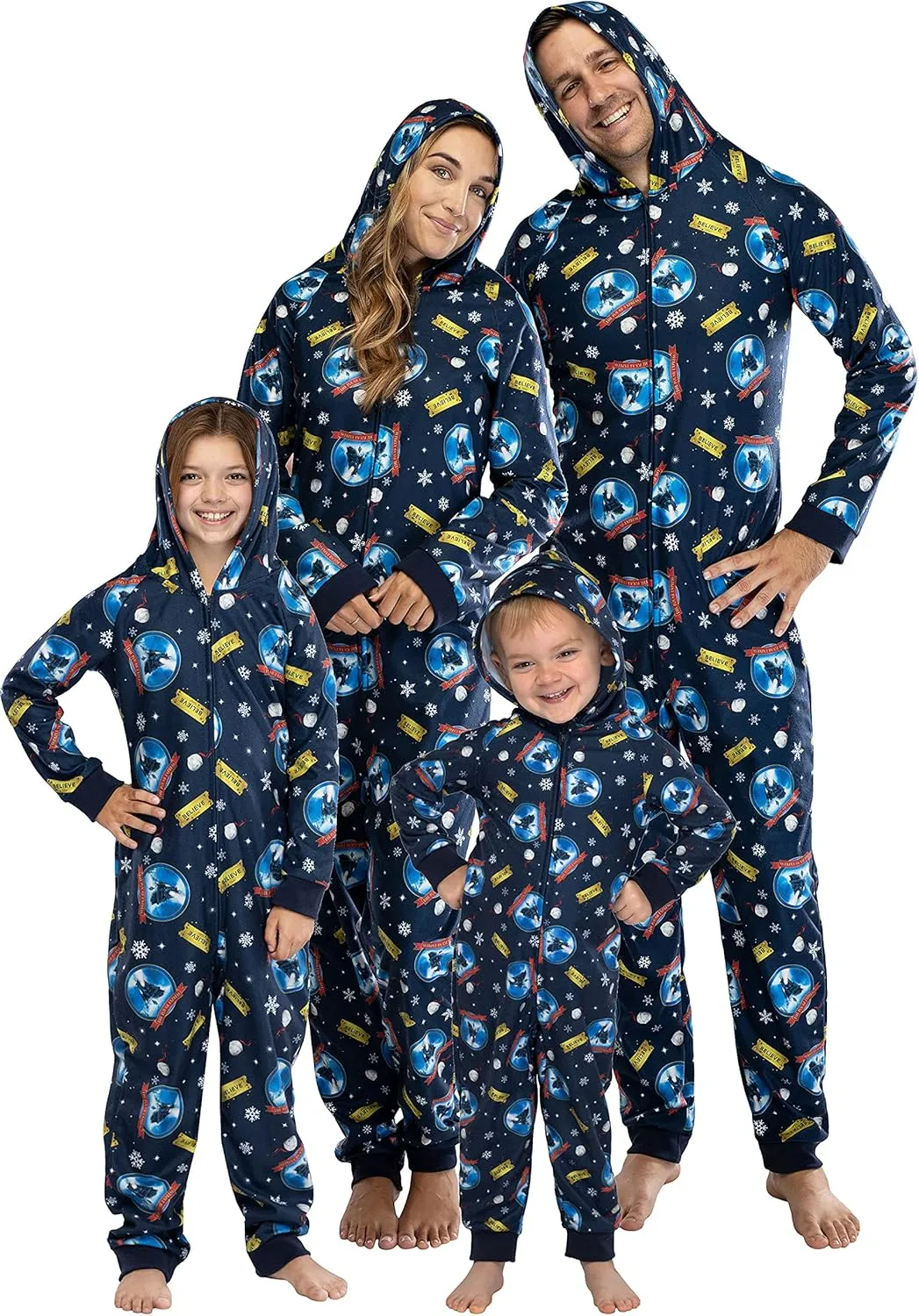 Polar Express Big Kids Believe Hooded One-Piece Footless Sleeper Union Suit