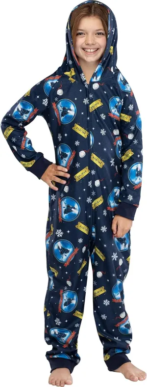 Polar Express Big Kids Believe Hooded One-Piece Footless Sleeper Union Suit