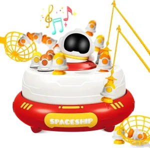 Pop Up Toy Rocket Board Games,Fun Family and Preschool Kids Board Game Music Toys,12 Rockets and 2 Catch Baskets,Magnetic Fishing Game Toys Birthday Gifts for 3-12 Year Old Boys & Girls,2 Players