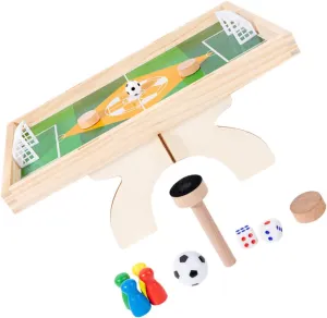 POPETPOP 2-in-1 Chess Football Game Wooden Board Toys for Boys and Girls Educational Chess Set Mini Football Table Perfect for Boys and Girls Age 6