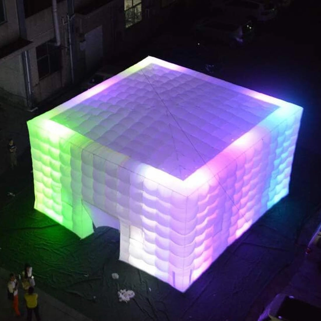 Portable Large White Inflatable Party Tent Night Club Room House Marquee Air Cube Tent with Wall Washer Light for Wedding Party Events (26.2x26.2x16.4ft)