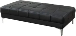 Poundex Bobkona Hayden Bonded Leather Ottoman, Black