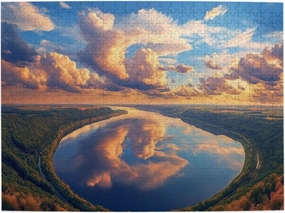 Prairie Lakes Jigsaw Puzzles For Adults 500 Pieces, Beautiful Sky Cloud Reflections,Scenery Photography,Puzzle Suitable For Entertaining With Family During Holidays