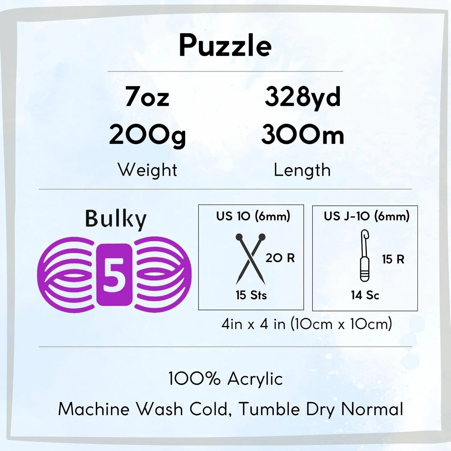 Premier Yarns Puzzle Acrostic 1050-09 (3-Skeins - Same Dye Lot) Chunky Bulky #5 100% Acrylic Yarn for Crocheting and Knitting with Project Bag