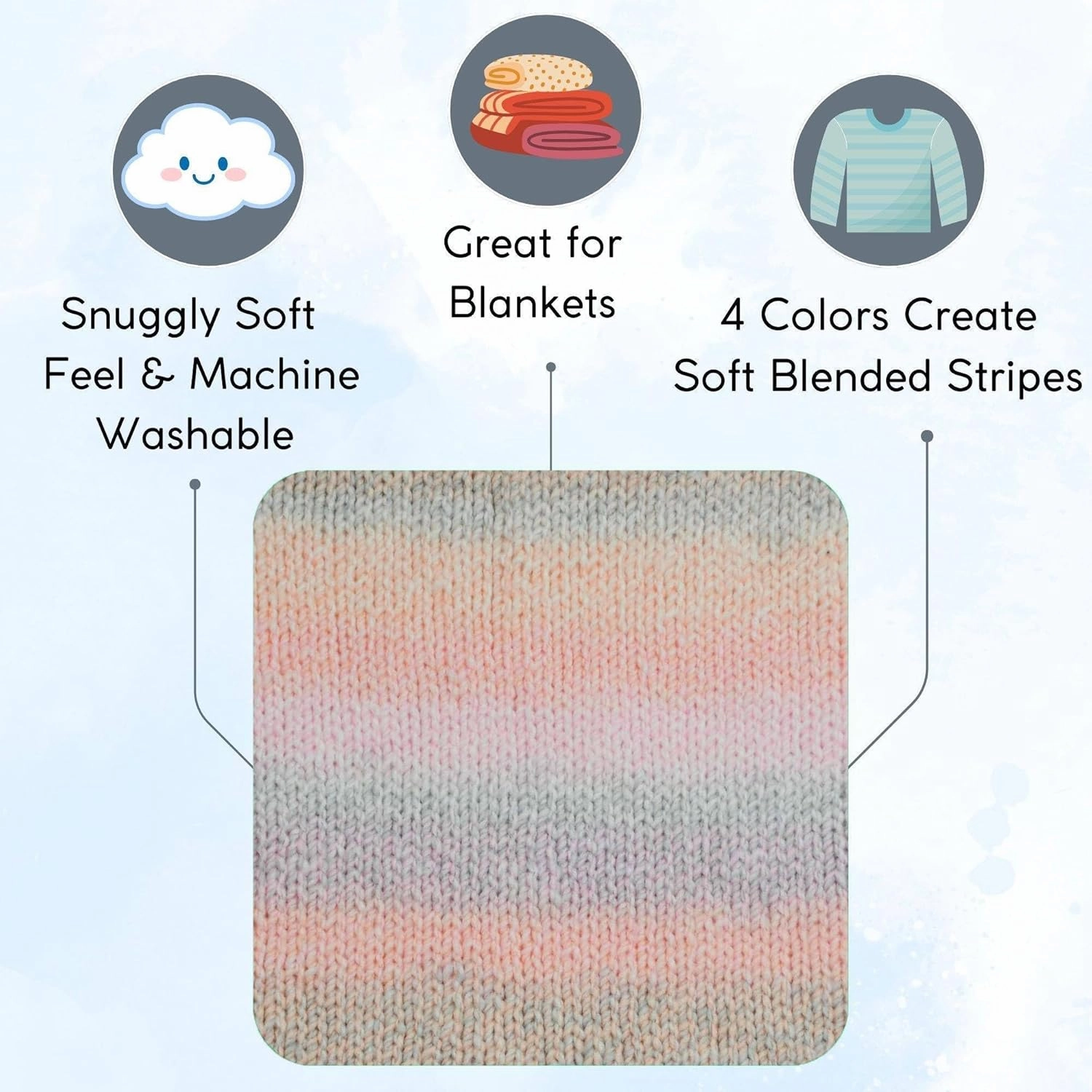 Premier Yarns Puzzle Cat's Cradle 1050-17 (3-Skeins - Same Dye Lot) Chunky Bulky #5 100% Acrylic Yarn for Crocheting and Knitting with Project Bag