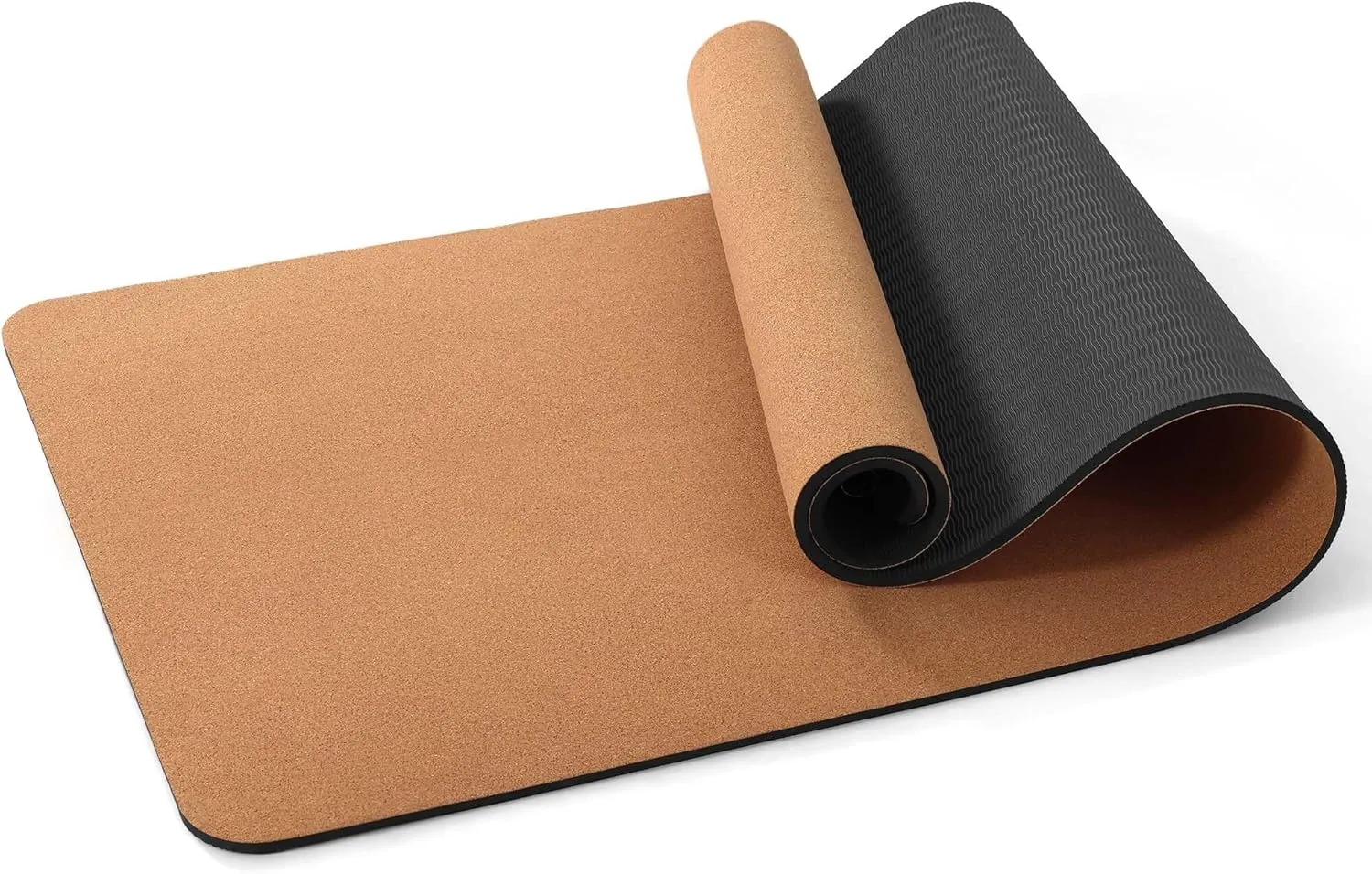 Premium Cork Yoga Mat 1/4 & 2/5 Inch Thick 72 x 26 in, Thick Cork and TPE Non Slip Yoga Mats for Women Men, Sweat Proof Eco-friendly, Great for Hot Yoga & Workouts