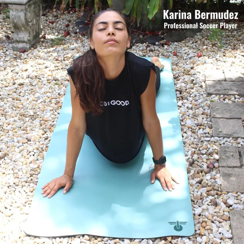 Premium Yoga Mat - 5mm Thick, Extra Wide & Long, Non-Slip Natural Rubber Base & PU Top, Anti-Tear, Ideal for Yoga, Pilates, and Fitness.