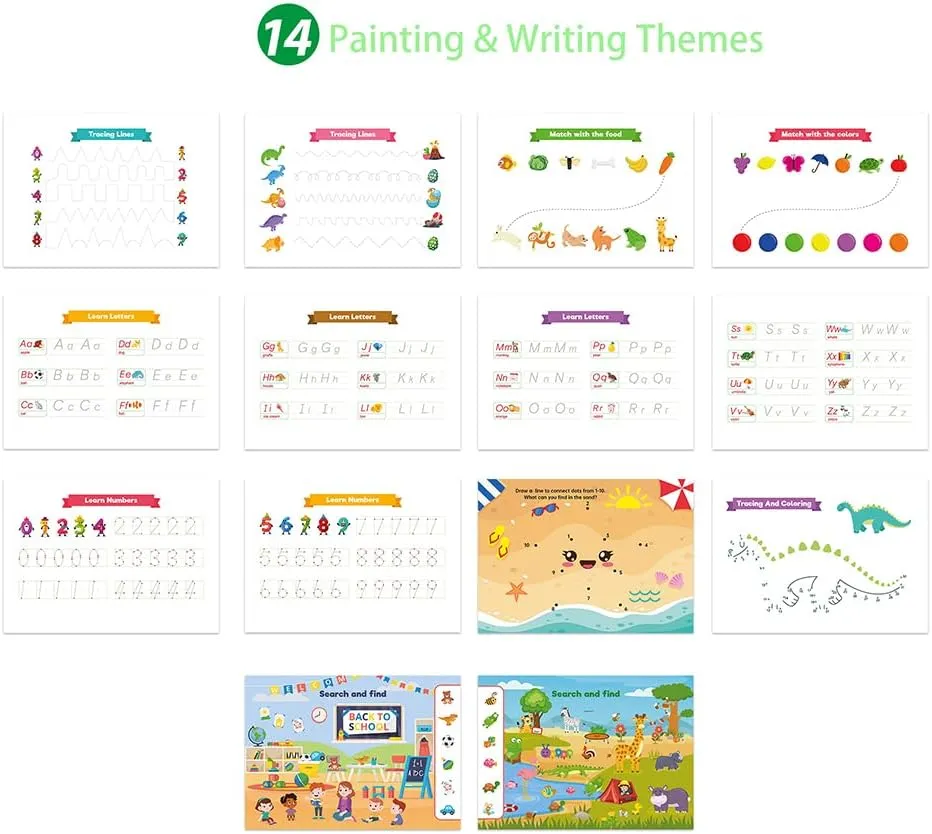 Preschool Busy Book for Boys Girls– 16 Interactive Learning Themes Quiet Book, Ideal Montessori-Inspired Educational Toy for Kids & Preschoolers, Ideal for Quiet Play & Learning (Style I)