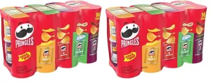 Pringles Potato Crisps Chips, Lunch Snacks, Office and Kids Snacks, Grab N' Go, Variety Pack (16 Cans) (Pack of 2)