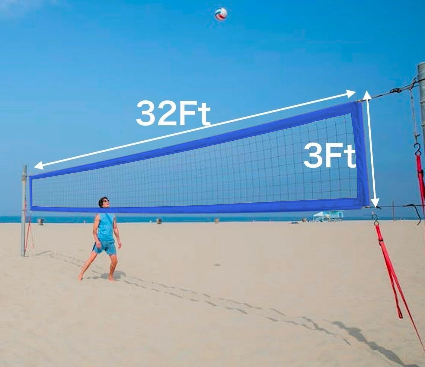 Professional Volleyball Net Outdoor Heavy Duty with Aircraft Steel Cable 32X3Ft Villeyball Official Size Best Voleybol Vollyball Net Heavy Duty Volley Ball Net Volleyball Nets Volleyball Ball Net Only