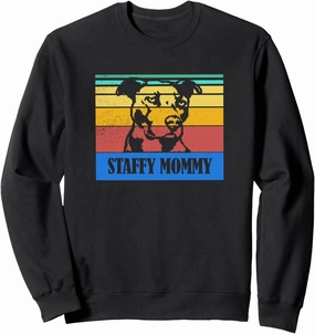Proud Staffy Mommy Stafford Terrier Dog Vintage Retro Sweatshirt