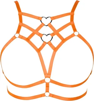 Punk Body Harness Gothic Lingerie Womens Plus Size Waist Cage Breast Hollow-Out Bra Strappy Tops Peach Shape at Chest Belts