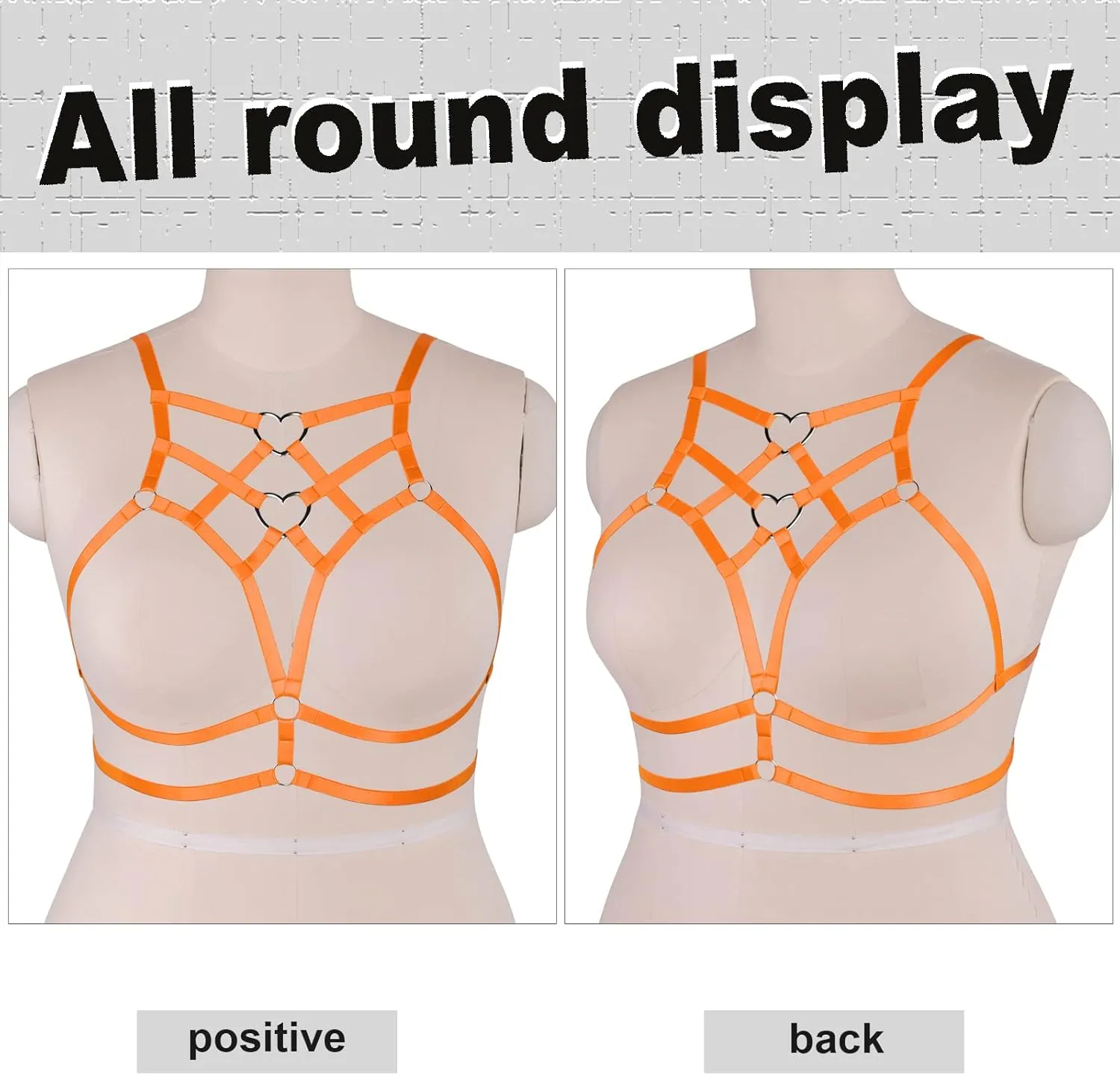 Punk Body Harness Gothic Lingerie Womens Plus Size Waist Cage Breast Hollow-Out Bra Strappy Tops Peach Shape at Chest Belts