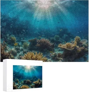 Puzzle 500 Piece Jigsaw Puzzle for Adults Multi Ed Fish Swarm Soft Coral in Tropical Reef Intellectual Educational Decompressing Puzzle Family Holiday Puzzle Challenging Family Activity