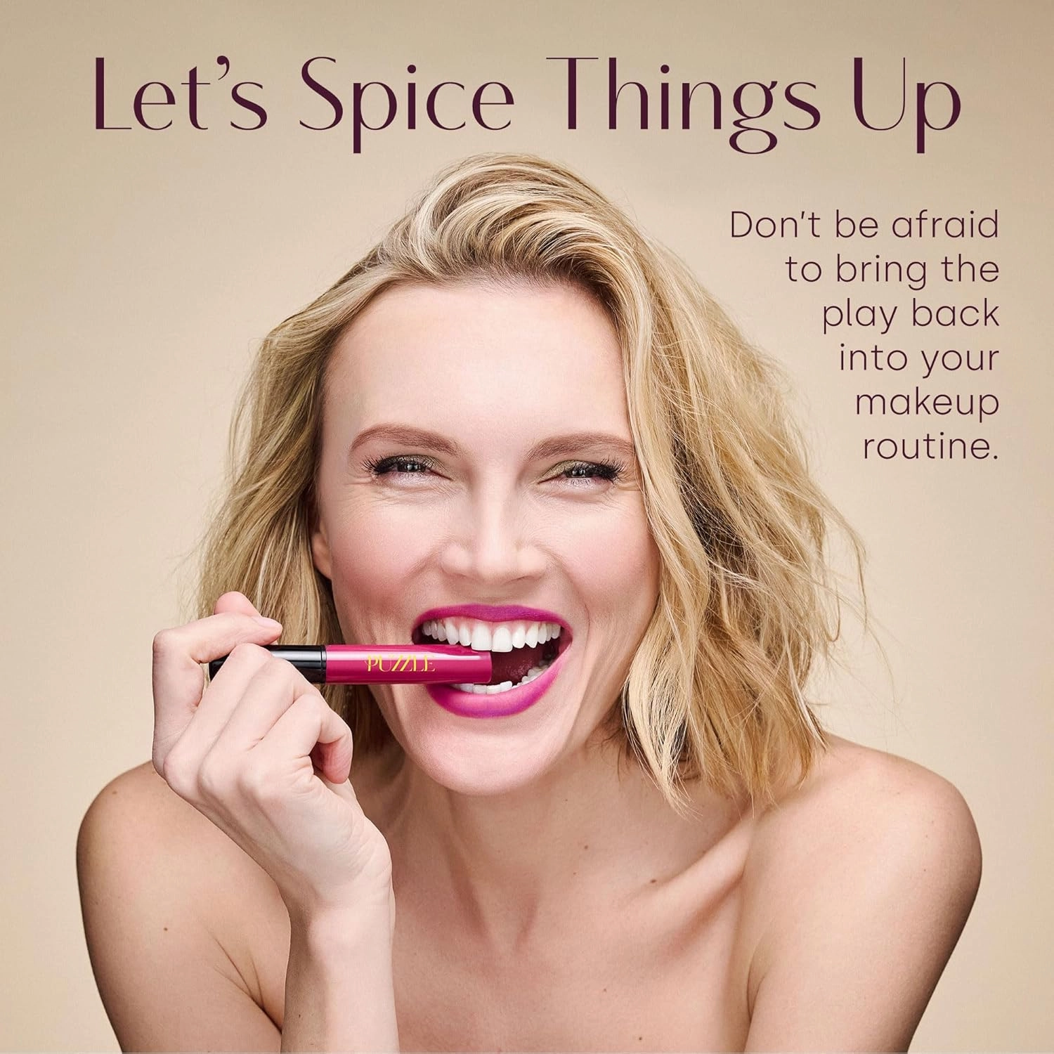 PUZZLE Lip Stain | Matte Finish, Long-Lasting, Buildable, Bold, Waterproof, Weightless, Cruelty-Free, Vegan, Paraben-Free, High Pigment Color (Nailed It | Deep Magenta)