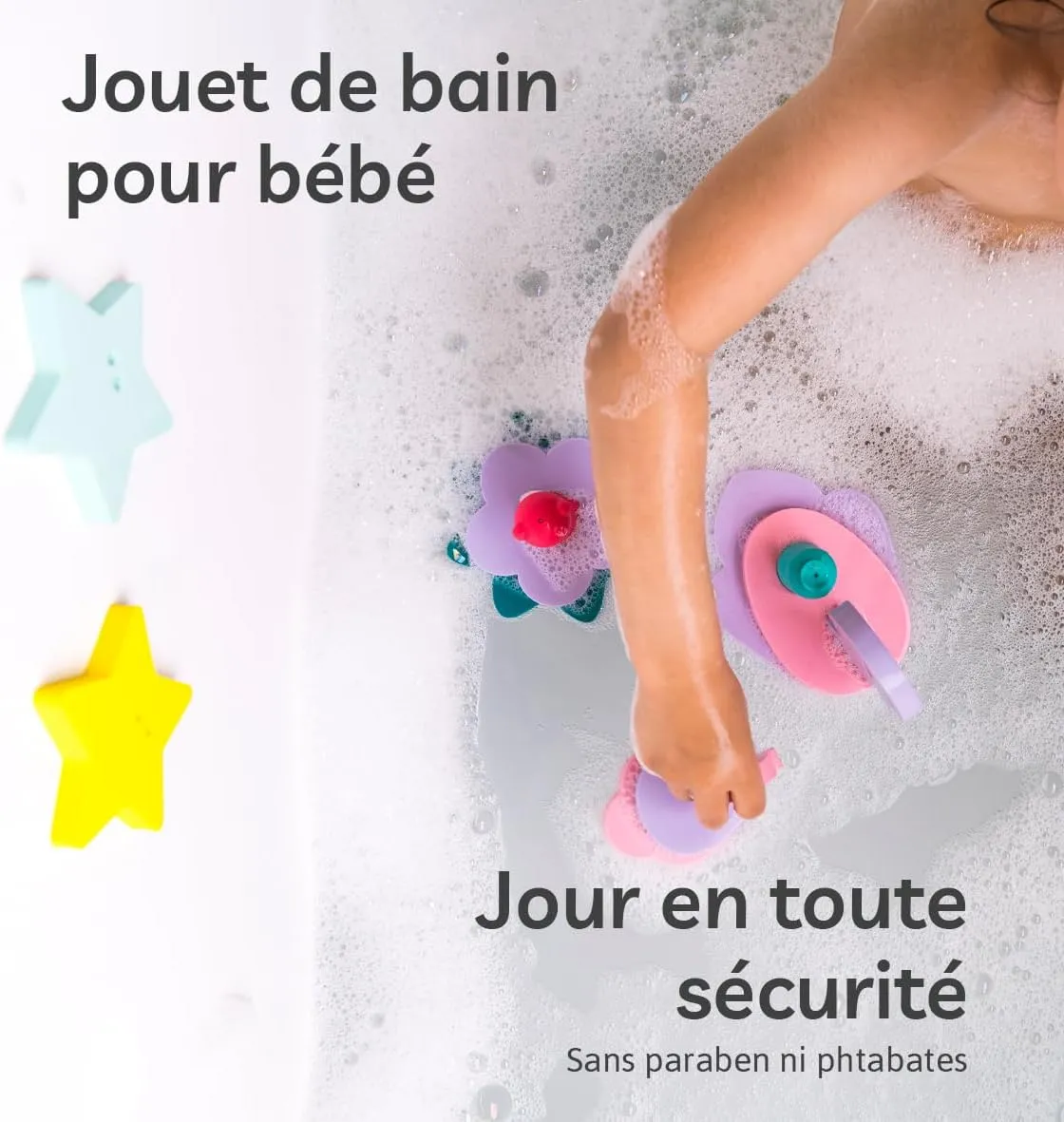 QUUT Puzzle Friends Fairy Pond - Floating Foam Bath Toys for Toddlers and Kids - Bath Toys That Stick to Tub - BPA-Free Shape Puzzle Set for Bath Time - Safe Interactive Water Games for Kids