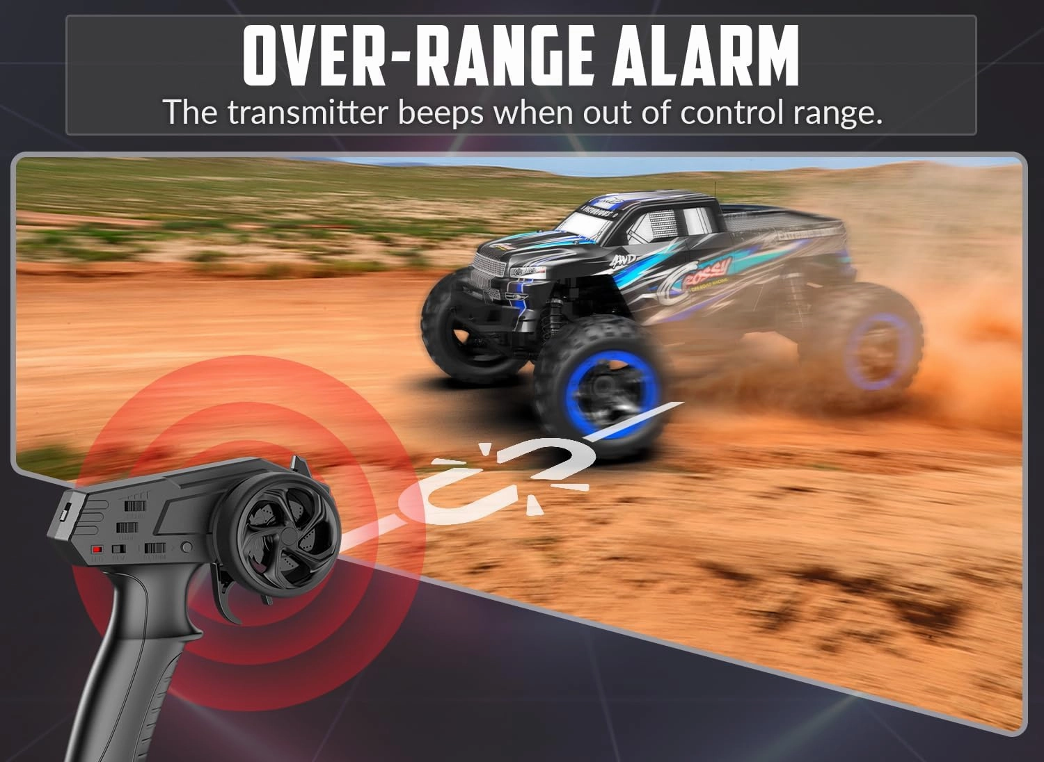 RACENT RC Truck 1:16 4x4 All Terrain RC Car 40KPH High Speed Remote Control Cars for Boys, Off-Road Monster Truck with 2.4Ghz Radio Control, 2 Batteries, Gifts for Kids Adults