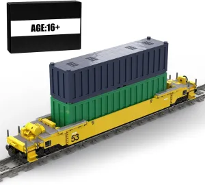 Railway Container Car Model, Stackable Container Train DIY Assembly Toy Building Blocks Set (2163PCS), 49.3 x 7.2 x 6.2cm, Type3, F01JWC1049KCURYJFI4