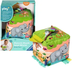 Ravensburger 2004859 4859 Play  Motor Music Cube with Wild Animals, Electronic Toys, 3 Play Modes with 25  Sounds, for Babies Ages 6  Months