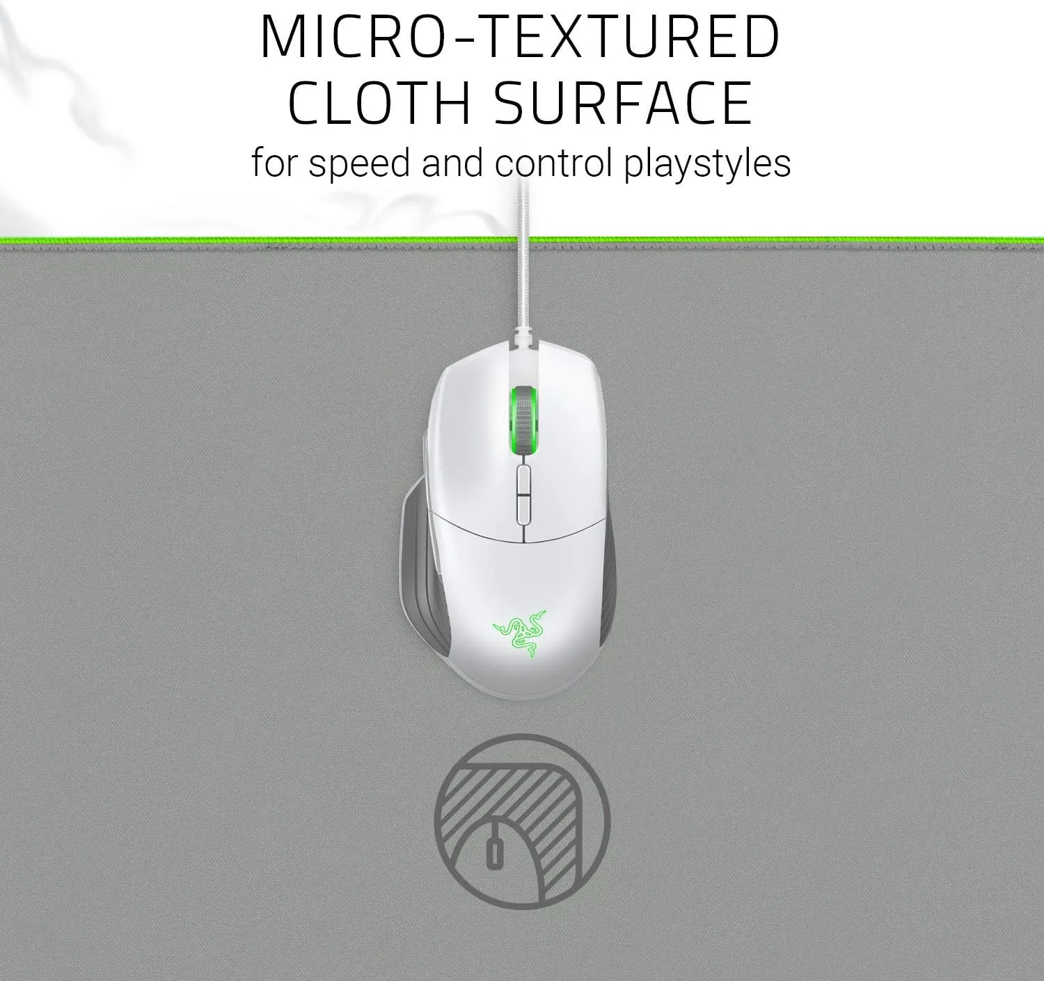 Razer Goliathus Extended Chroma Gaming Mouse Pad: Customizable Chroma RGB Lighting - Soft, Cloth Material - Balanced Control & Speed - Non-Slip Rubber Base - Mercury White