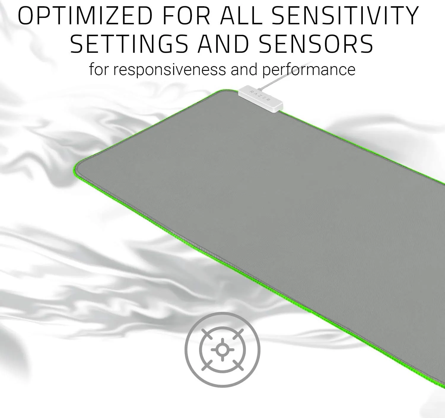 Razer Goliathus Extended Chroma Gaming Mouse Pad: Customizable Chroma RGB Lighting - Soft, Cloth Material - Balanced Control & Speed - Non-Slip Rubber Base - Mercury White