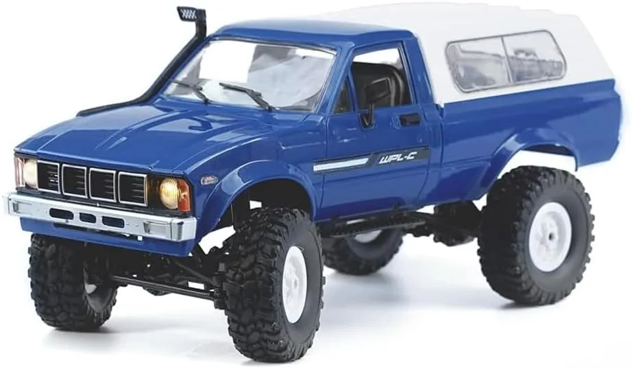 RC Crawler WPL C24 RC Rock Crawler RC Truck 4x4 Off Road RTR, 1/16 Scale Remote Control Truck All Terrain 2.4 Ghz with Proportional Steering LED Lights Hobby Toys Adult