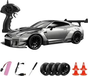 RC Drift Car for Adult, 1/20 Scale 2.4G 4WD Remote Control Drifting Sunt Car, RC Racing Vehicle with LED Lights, High Speed, Racing and Drift Wheels