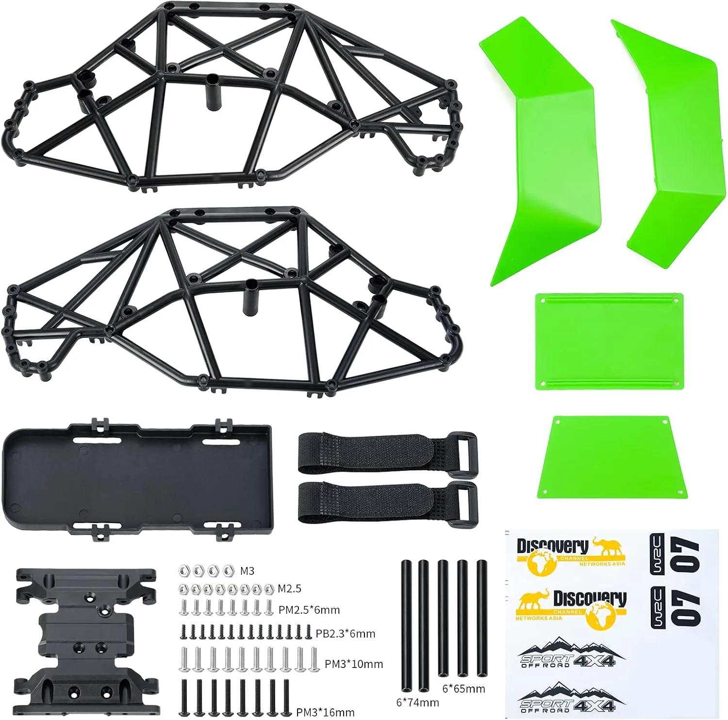 RC Roll Cage Rock Buggy Body Shell for 1/10 Axial SCX10 ll 90046 RC Crawler Car Buggy (Green)