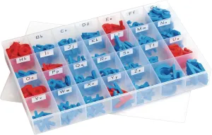 Really Good Stuff Spanish EZread Color-Coded Plastic Magnetic Letters Set - 1 Storage Case, 300 Letters