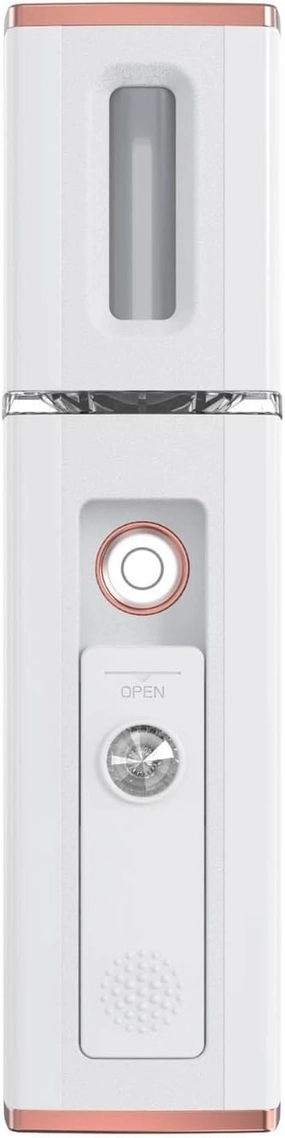 Rechargeable Portable Cold Mist Facial Steamer, Nano Fog Hydrator for Home & Travel - Deep Moisture, Soothing Sensitive Skin (White 115 * 32mm)