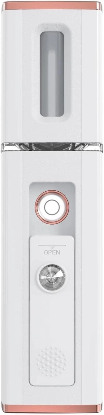 Rechargeable Portable Cold Mist Facial Steamer, Nano Fog Hydrator for Home & Travel - Deep Moisture, Soothing Sensitive Skin (White 115 * 32mm)