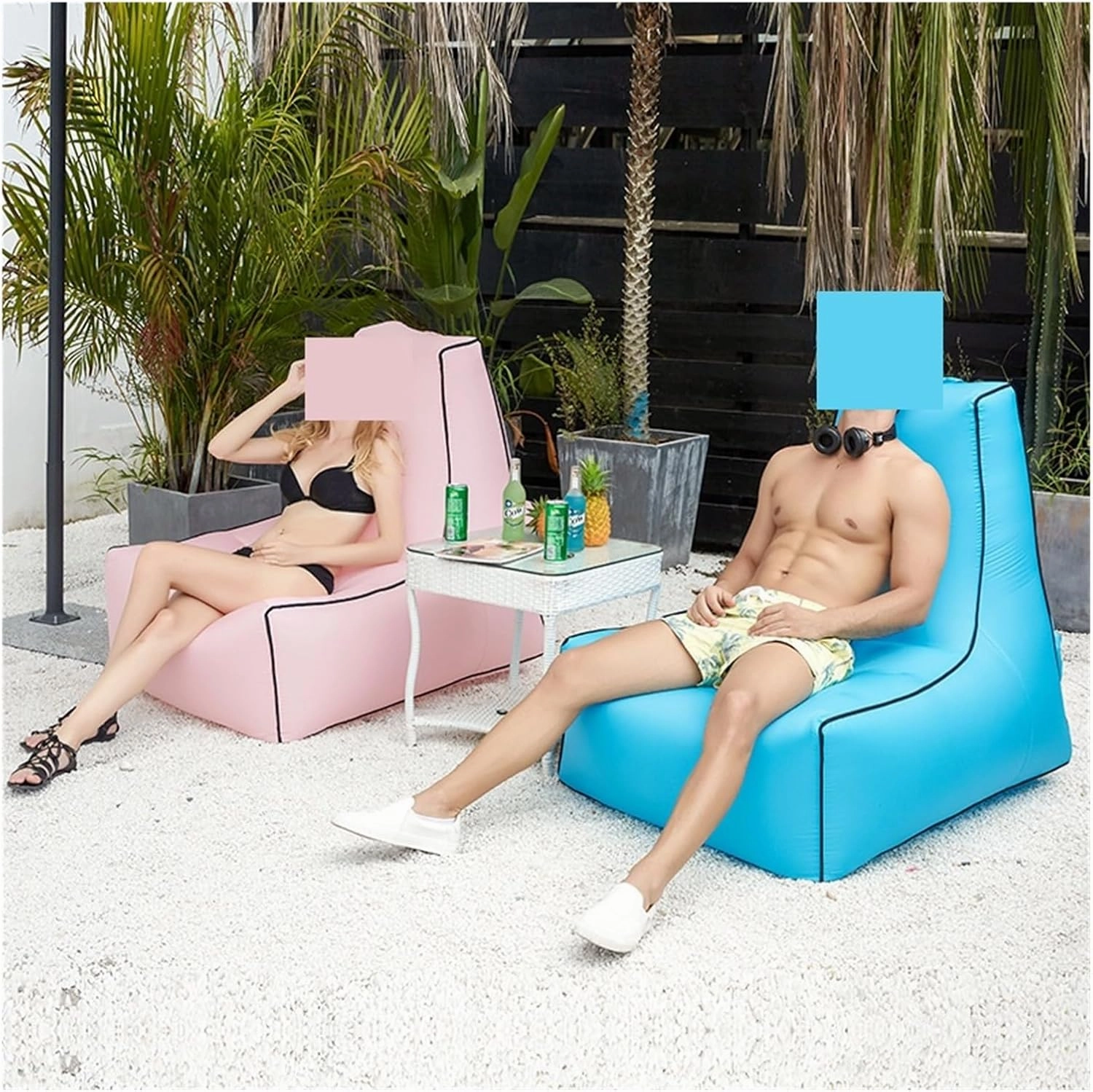 Recliner Outdoor Inflatable Sofa Square Bottom Armchair Air Beach Camping Travel Furniture Chair Tool-Free Folding Air Sofa Leisure Fit for Seat Portable (Color : 85X70X80CM-01)