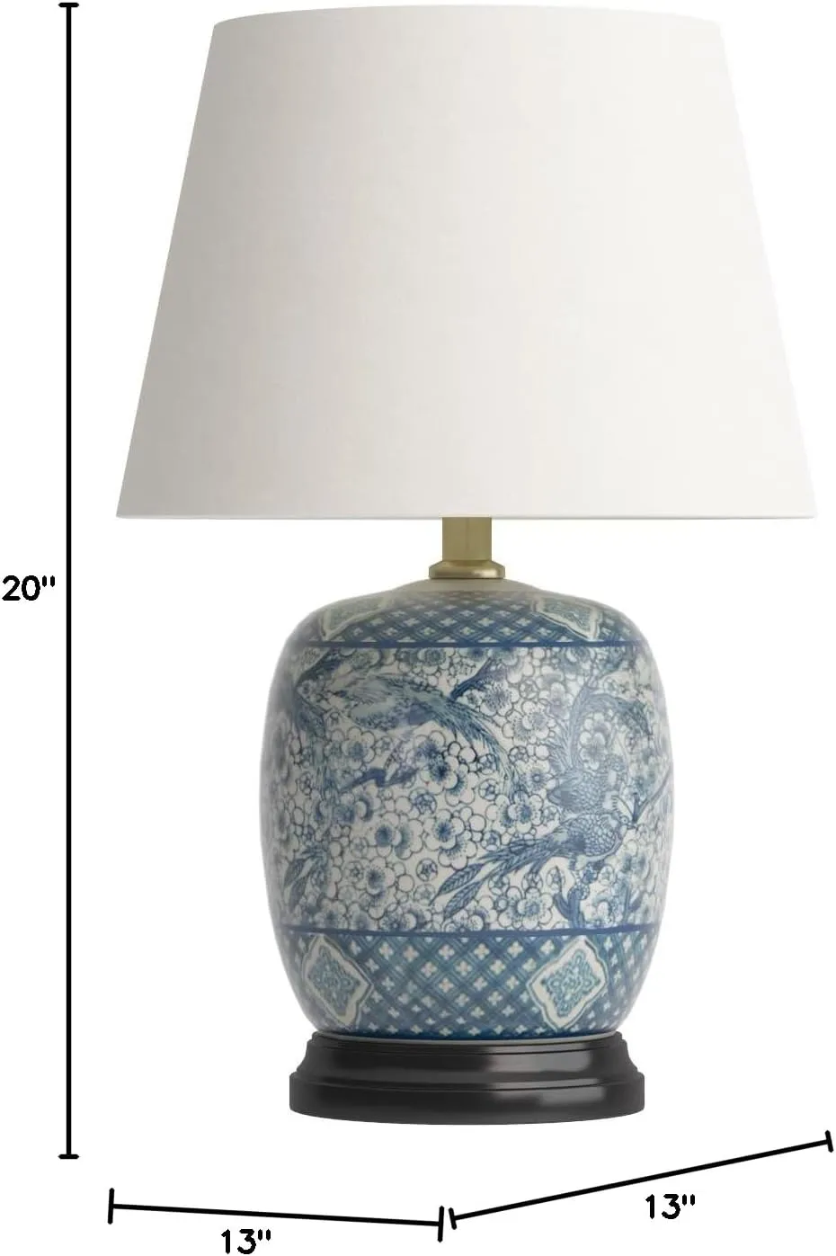 Red Lantern 20" Classic Blue & White Porcelain Jar Lamp