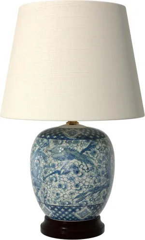 Red Lantern 20" Classic Blue & White Porcelain Jar Lamp