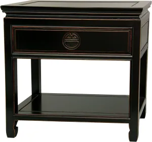 Red Lantern Elegant End Antique Black Table