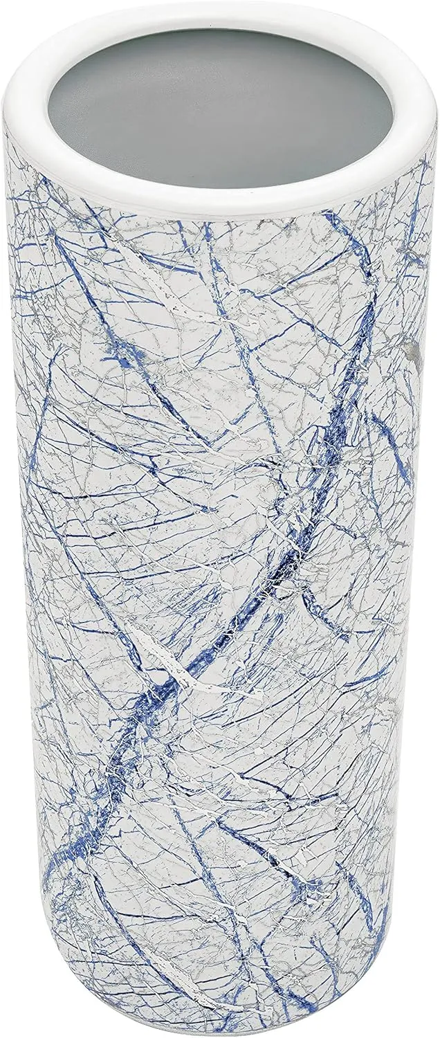Red Lantern Oriental Furniture 24" Abstract Blue & Silver Umbrella Stand