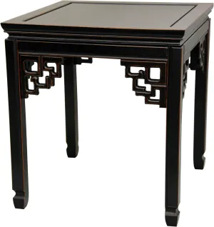 Red Lantern Rosewood Square Ming End Antique Black Table