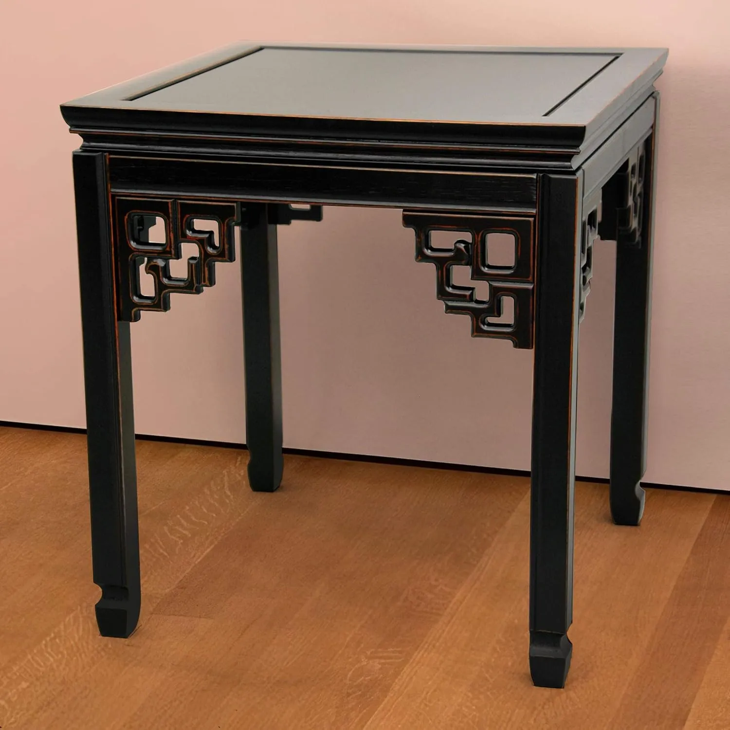 Red Lantern Rosewood Square Ming End Antique Black Table