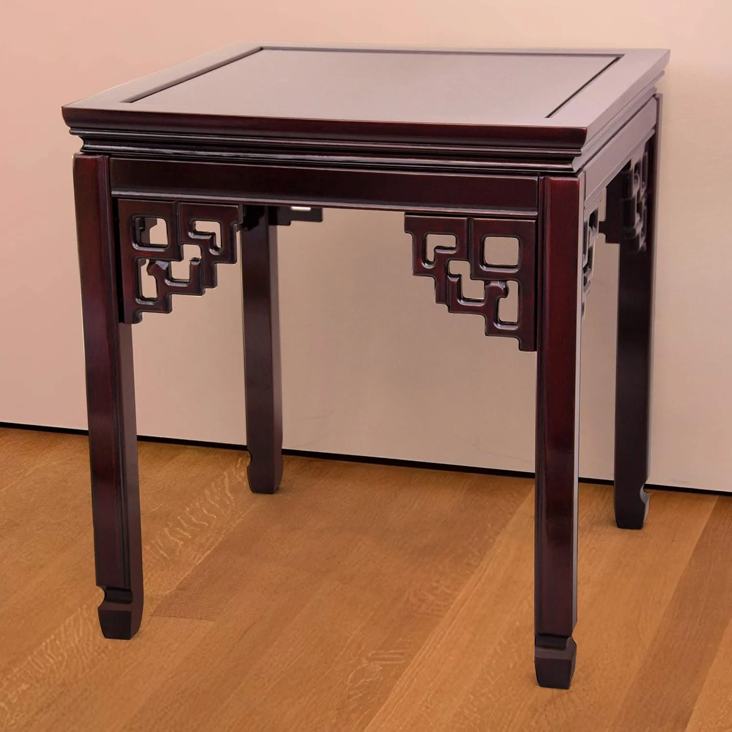 Red Lantern Rosewood Square Ming End Table