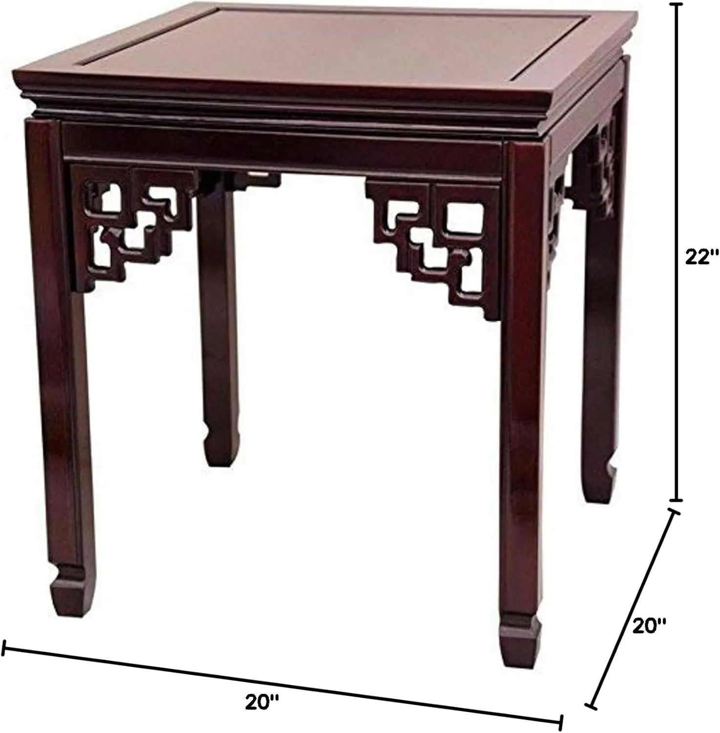 Red Lantern Rosewood Square Ming End Table