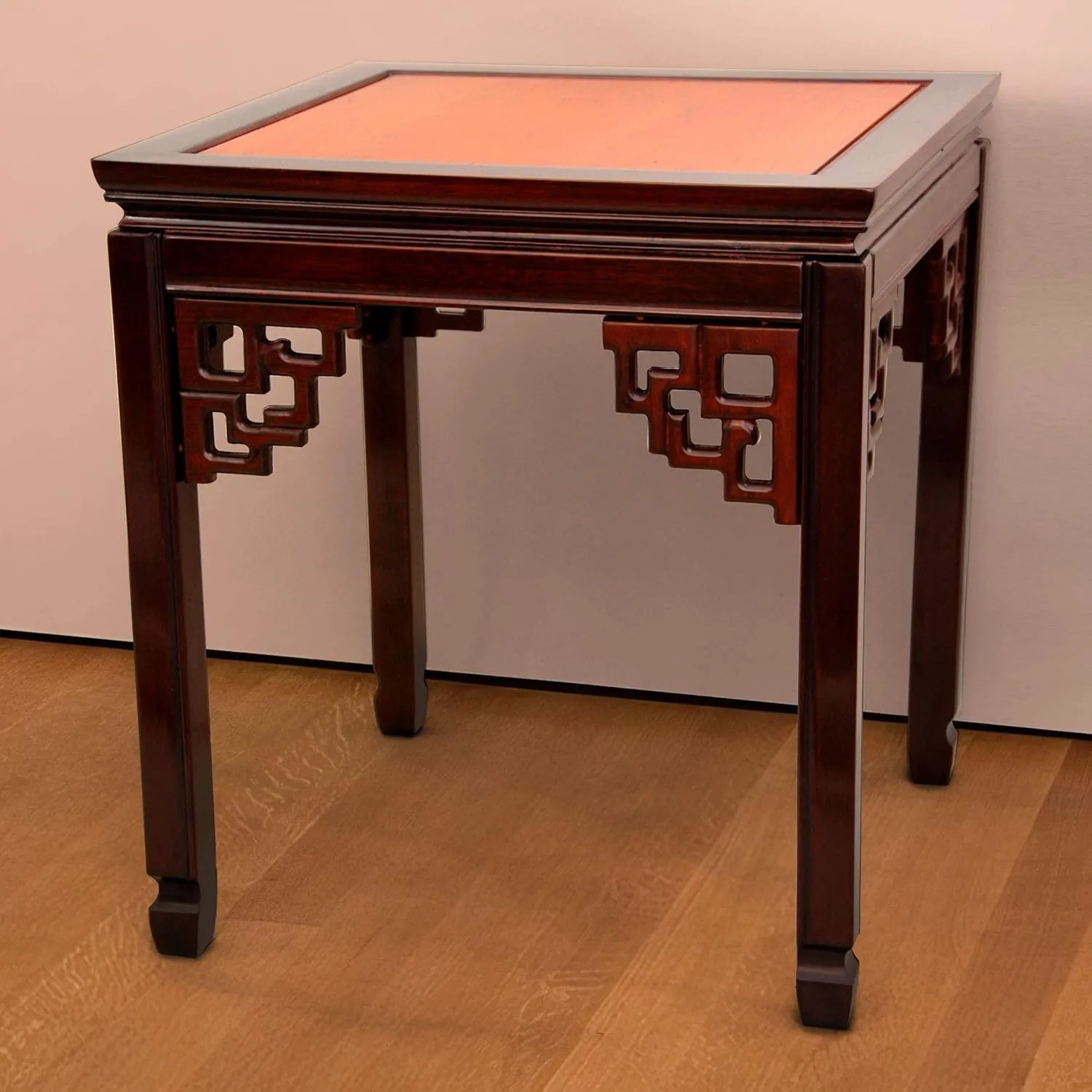 Red Lantern Rosewood Square Ming End Two-Tone Table