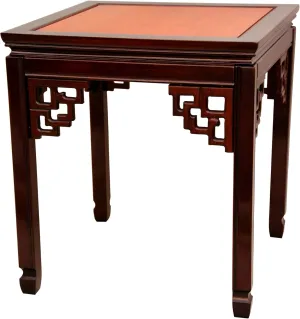 Red Lantern Rosewood Square Ming End Two-Tone Table