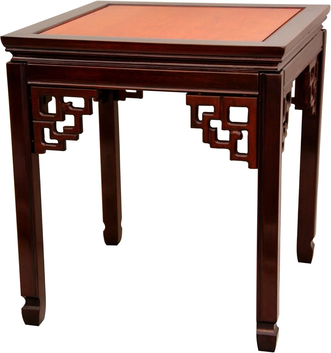Red Lantern Rosewood Square Ming End Two-Tone Table