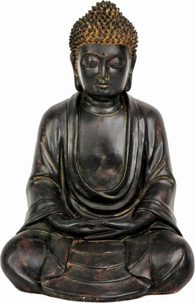 Red Lantern 9" Japanese Sitting Buddha Statue