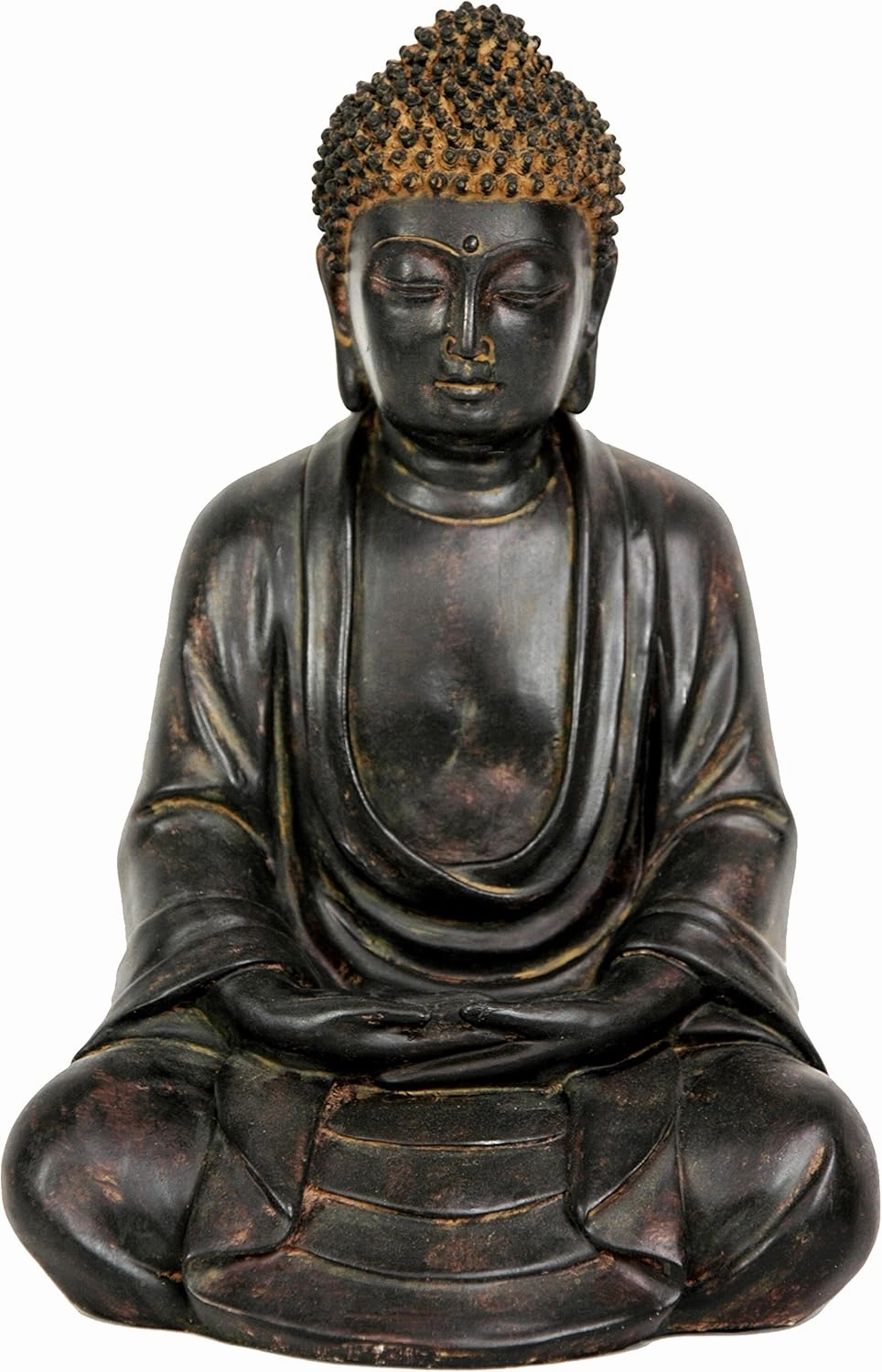 Red Lantern 9" Japanese Sitting Buddha Statue