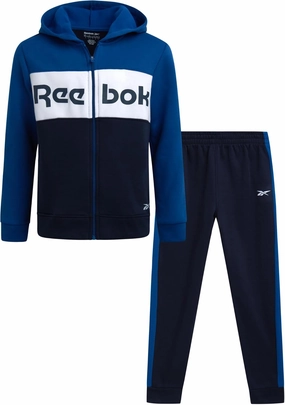 Reebok Boys' Active Sweatsuit - 2 Piece Performance Fleece Zip Hoodie Sweatshirt and Jogger Sweatpants - Activewear Set, 8-14